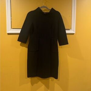 Boden dress with pockets sleeves high collar black size 8